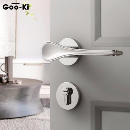 Goo-Ki Bedroom Door Handle Lock Security Entry Split Silent Interiaor Door Lock Core Door Furniture Indoor Door Handle Lockset