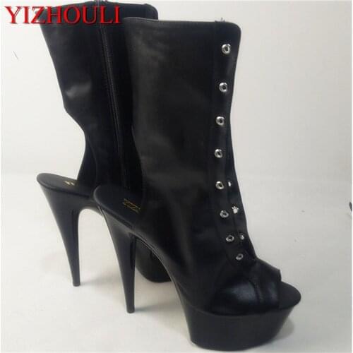15CM high heel ankle boots, banquet and wedding shoes, beautiful and elegant pole dancing performance, dancing shoes