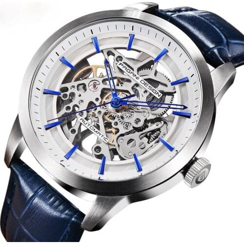 Casual Sport Automatic Watches For Men Top Brand Luxury Leather Wrist Watch Fashion Men Mechanical Wristwatches Montre Homme