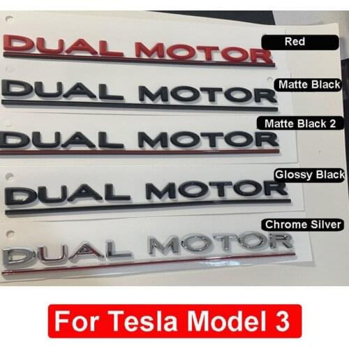 For Tesla Model 3 3D Dual Motor Emblem Rear Back Trunk Logo Letters ABS Stickers Car Badge Styling Modified Garnish Accessories