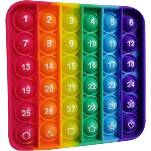 Fidget Toys with Letters digital number Push Bubble Fidget Simple Autism Stress Relief Toy for Adults Kids