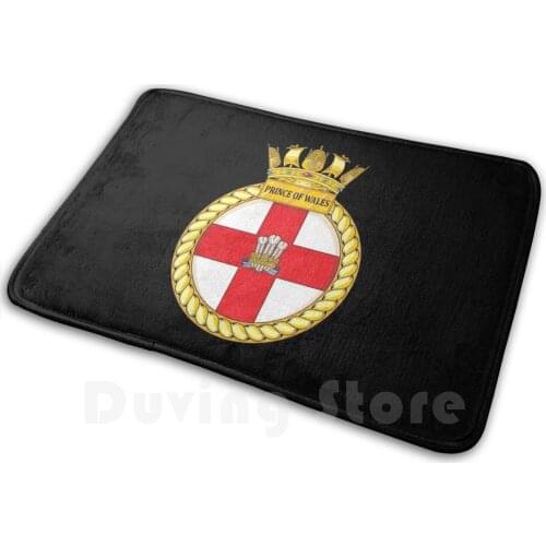 Hms Prince Of Wales R09 Carpet Mat Rug Cushion Soft Hms Prince Of Wales R09 Carrier Royal Navy British Navy Logo