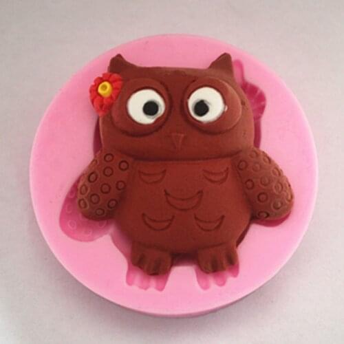 Carton Owl Shape Fondant 3d Molds Silicone Candle Sugar Craft Tools Chocolate Moulds