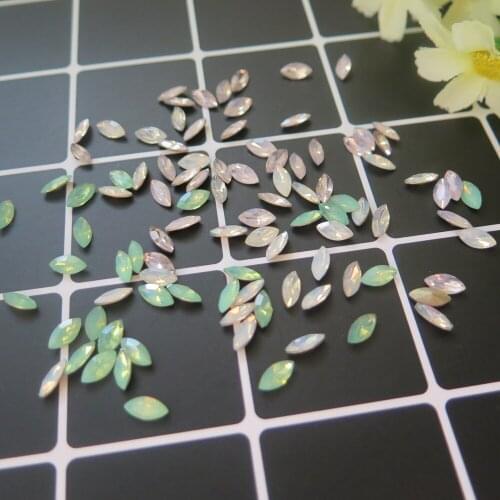 30pcs/bag Cute High Quality 4*8MM Opal Color Point-Back Horse-Eye Shape Crystal Gem Stone Nail Art Gem RM26