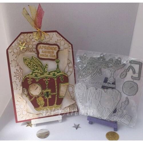 Embossing Steampunk Apple Design Cutting Dies For Scrapbooking Album Folder Craft Die Cuts Cards Decoration