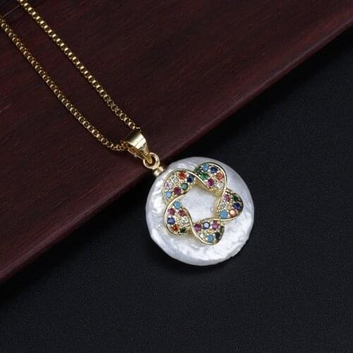 Mix cz cubic zirconia crystal pave tiny gold flower wreath charm pearl bead pendant charms dainty link choker necklace for women
