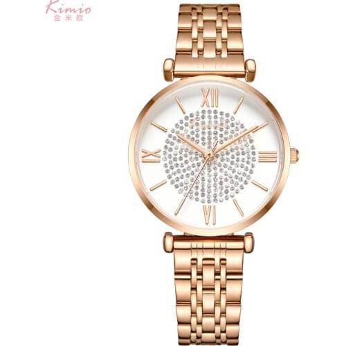 KIMIO Fashion Ladies Dresses Tops Famous Brand Female Watch For Women Stylish Starry Sky Quartz Womens Watches Relogio Feminin