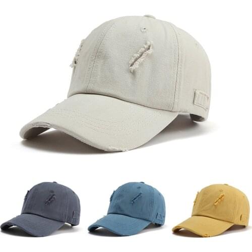 Men Women Washable Hole Solid Color Curved Baseball Cap Solid Color Hip Hop Hat Summer Sunshade Breathable Holes Sun Hat
