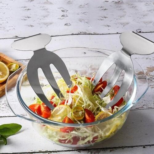 2 pcs salad fork stainless steel cutlery set non-stick pan kitchen cooking tool stirring salad server kitchen tool accessories