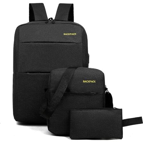 3 Pcs/set Nylon Male Backpack Sport Backbag Big Schoolbags for Teenagers Boys Shoulder Bags Mochila Men School Backpack Bookbag