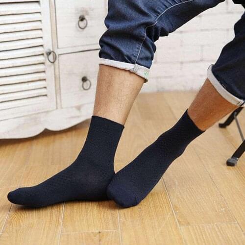 5 Pairs Men Casual Socks Mixed Color Breathable Comfortable Bamboo Fiber Spring Summer Sweat-absorbent Stretchy Socks for Sports