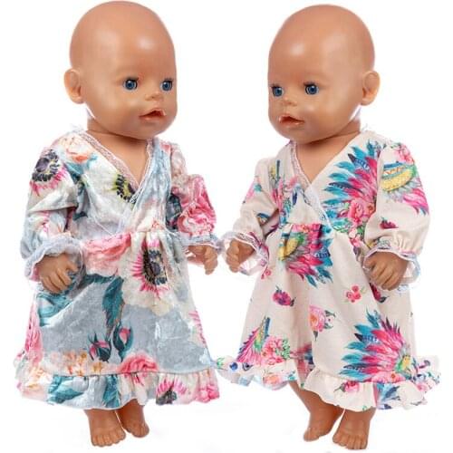 2020 New Fashionable sleeping dress Doll clothes Fit For 43cm/17inch baby Doll Reborn Babies Clothes And 17inch Doll Accessories