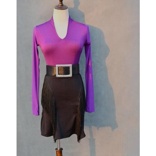 New Latin Dance Dresses For Sale Sexy Tops Separate Leotard Tassel Skirts Sets Cha Cha Rumba Samba Women Ballroom Latino Dress