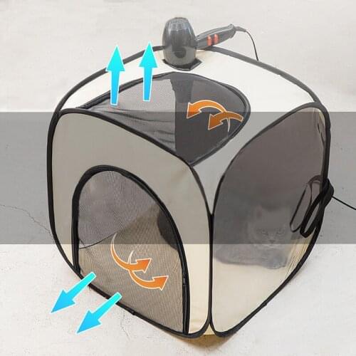 Cat Hair Drying Tent with hair dryer Hole Design Quickly Dry for Dog Cat Drying Hair Tools Foldable Pet Hair Drying Fences