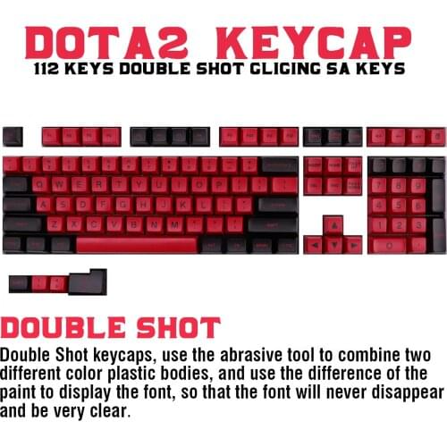 GSA Profile 112 Keys Double Shote Personalized Color Matching Keycaps For Cherry MX Switch Mechanical Keyboard