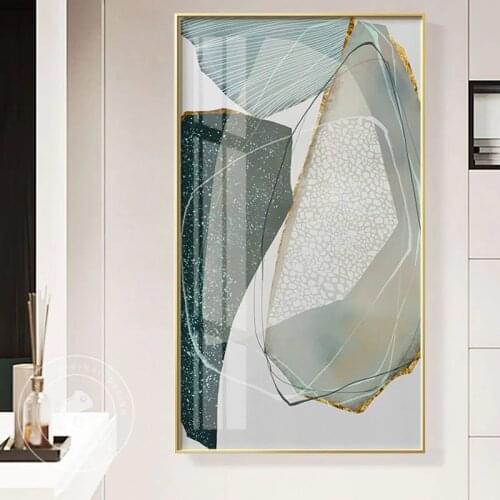 Modern Abstract Geometric Painting Nordic Gold Foil Canvas Poster Print Wall Pictures for Living Room Giclee Artwork Home Decor