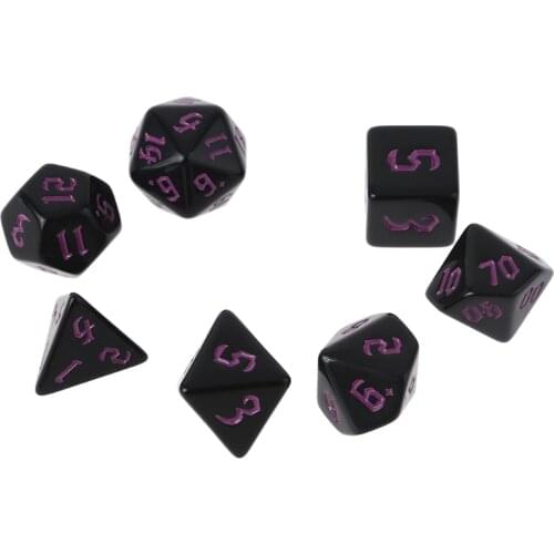 7 Pcs Resin Polyhedral Dices Numbers for DND RPG MTG Dials Desktop Table Board Game Dice 448D