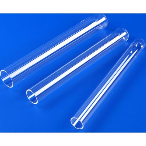 Round bottom clear quartz test tube without rim OD20