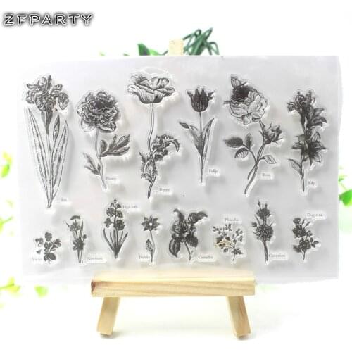 ZFPARTY Flowers Transparent Clear Silicone Stamp/Seal for DIY scrapbooking/photo album Decorative clear stamp sheets