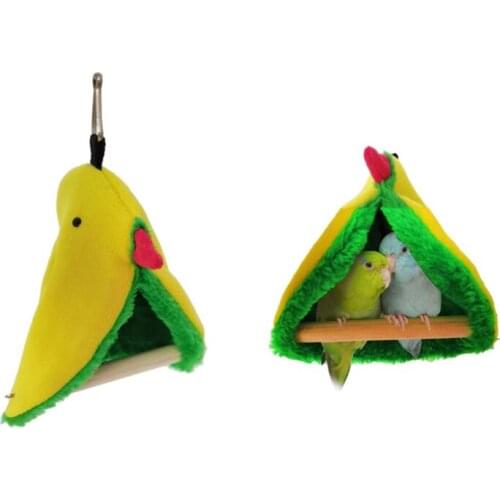 Bird Parrot Nest Soft Plush Bird Hammock Pet Triangle Warm Hanging Bed Cage Cave Hut Tent for Birds Small Animals C42