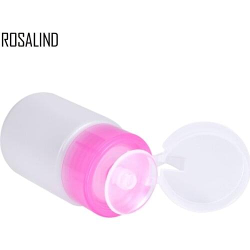 ROSALIND 1PCS Empty Pump Bottle Nail Art Empty Plastic Nail Polish Pump Clear Bottle UV Gel cleaner Remover Empty Bottle