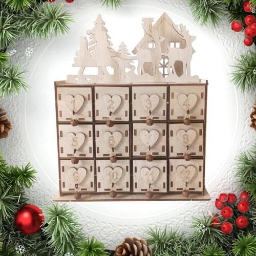Christmas calendar storage box advent calendar Creative wooden box decoration ornaments Grocery storage box jewelry box