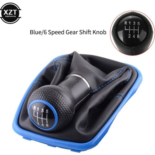 Gear Shift 6 Speed Knob Lever Shifter Gaitor Boot PU Leather For Volkswagen VW 2003-2008 Golf 4 IV MK4 GTI R32 Jetta