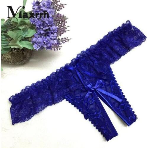 Sexy Open Panties Women Crotch crotchless Lace Thongs G-string V-string Panties Knickers Underwear Bows Sexy