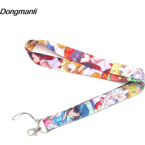 PC123 Cute Girl Lanyard For Keychain ID Card Pass Gym Mobile Phone Badge Holder Hang Rope Lariat Lanyard Key Holder