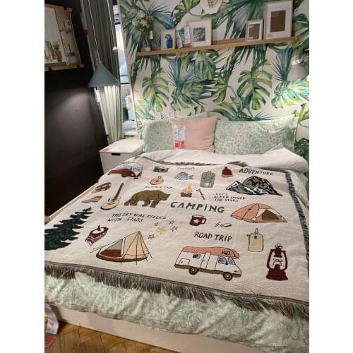 Outdoor Cotton Home Sofa Blanket Camping Outdoor Tassel Blanket Aztec Navajo Towel Mat Chair Bed Rugs Wall Hanging Tapestry