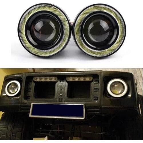 2PCS 12V Universal Car LED Angel Eyes Fog Lamp Driving Lights White Blue Yellow Ice-Blue 2.5 3 3.5 Inch Car Styling Accessories