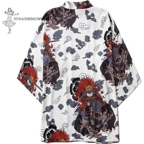 Japanese Costume Men Print Kimono Coat T-shirt Women Top Bra Japan Haori Cardigan Shirt Yukata Harajuku Coats Traditional Jacket