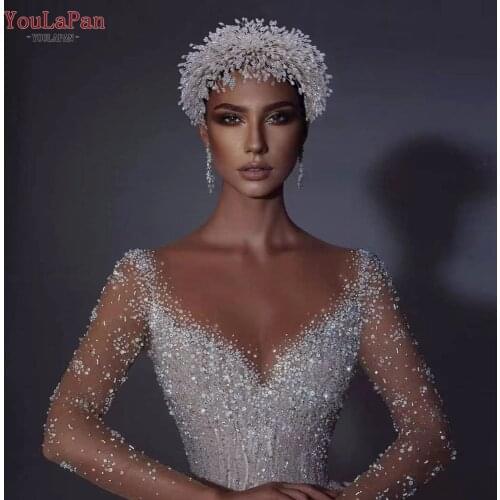 YouLaPan HP397 Handmade Crystal Bridal Hair Crown Diamond Bridal Tiara Wedding Hair Accessories Bridal Headpieces for Party