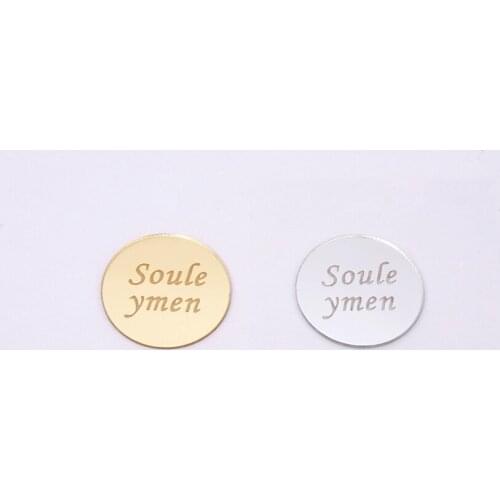 50pieces Custom Name Mirror Round Sticker for Birthday Party Decor Guest Gifts Acrylic Mirrors Christening & Baptism Favors