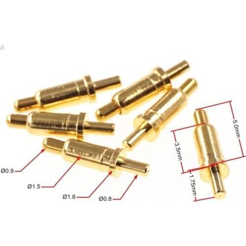 100pcs Spring Pin Connector Barrel Flange Diameter 1.8 MM Height 5.0MM Vertical PCB Through Hole 2A M1540 Pogo