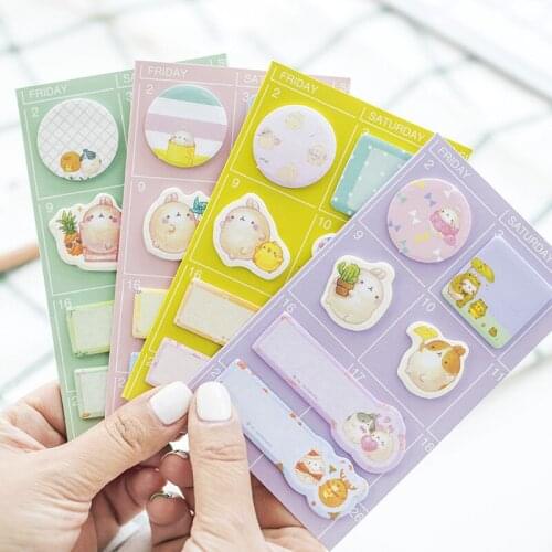 12pcs/lot Korean Stationery Cute Potato Rabbit Multi-purpose Office Message Scratch Pad N Stickers Cartoon Post Memo Pad