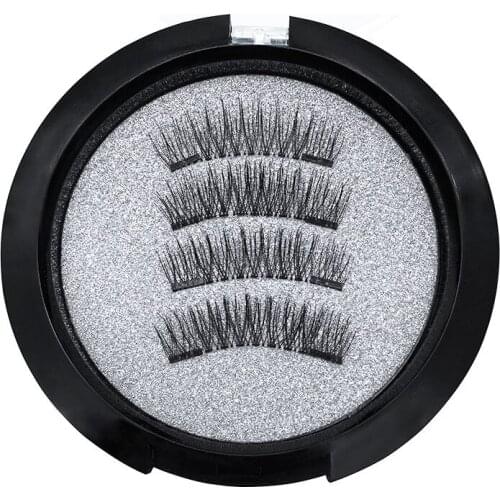 24P 2 PCS Magnet False Eyelashes Without Glue and Traceless Magnetic Eyelashes Pure Manual Iron-absorbing Eyelashes Makeup