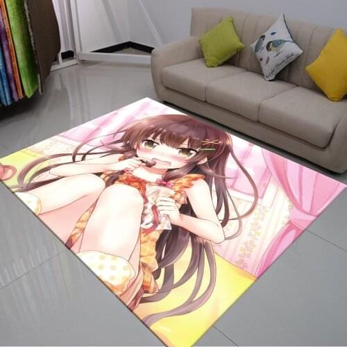 3D Print Japan Anime Carpet Cartoon Rug Would You Like Some Rabbits Today Floor Carpet Outdoor Door Carpet Home Baby Play Mat