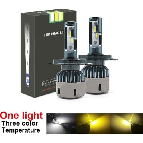 Car LED H1 H3 H4 H7 H11 Bulbs Super Bright Far Near Light Bicolor LED Headlight 80W 12V 3000K 4300K 6000K 16000LM Auto Headlamps