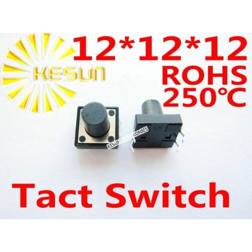 FREE SHIPPING 100PCS DIP 12X12X12MM Tactile Tact Push Button Micro Switch Momentary ROHS