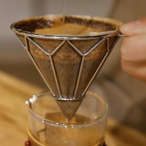 Hot Selling Coffee Filter Cup Stainless Steel Bracket Simple Creative Metal Portable Eight String Filter Rack 1 - 2 Mesh