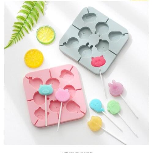 Baking DIY Tool Lollipop Chocolate Cheese Jelly Fudge Silicone Mold Kitchen Dessert Cute Cartoon Shape Kids Candy Mold