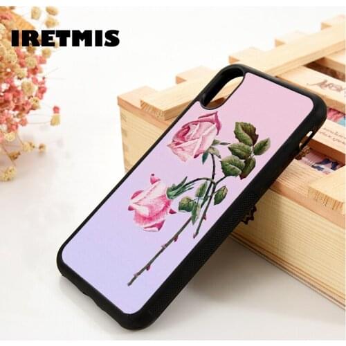 Iretmis 5 5S SE 6 6S Soft TPU Silicone Rubber phone case cover for iPhone 7 8 plus X Xs 11 Pro Max XR Rosy Rose