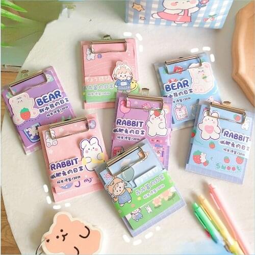 Student Stationery Kawaii Clip Notes Cute Girl Notepad Mini Portable Write A Message Tearable Cute School Supplies Memo Pad