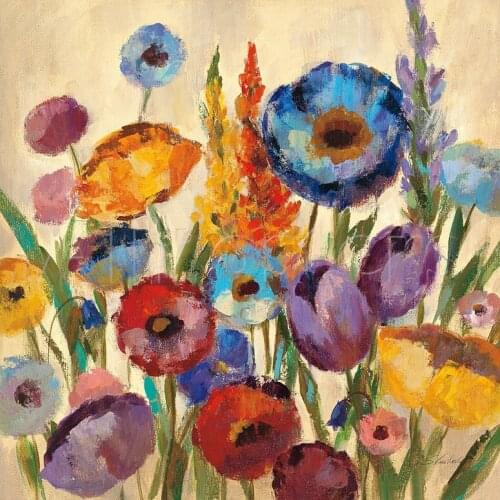 Flower Oil painting online Garden Hues Silvia Vassileva Painting Modern Canvas art Room decor High quality Hand painted