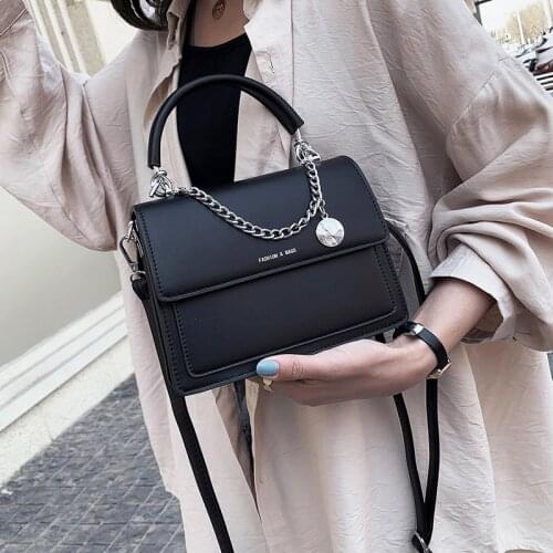 Ladys Small Square Shoulder Bag New Chains Bag Casual All-match Female HandBag 2021 Trendy Bags Women Cross body Bag Girl Black