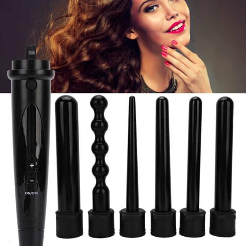 6 in 1 Multi-Functional Hair Curler Negative Ion Hair Care/multi-step Temperature Control Adjustable Detachable Hair Curler