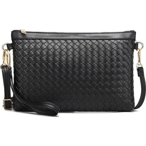 Women luxury handbag money wallet coin purse female fashion retro woven leather clutch bag lady shoulder messenger crossbody bag