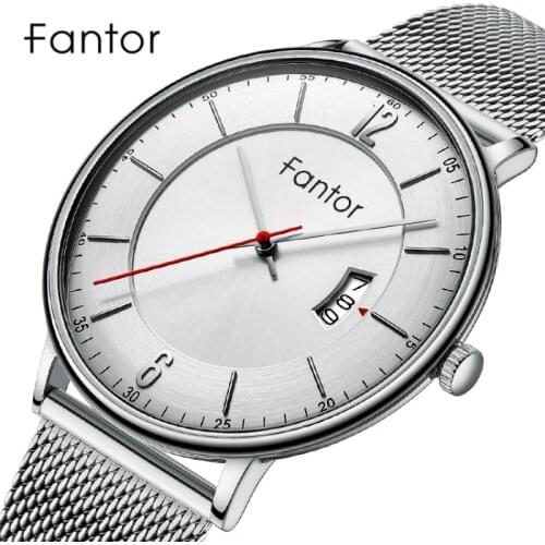 Fantor Classic Luxury Brand Men Fashion Male Mesh Waterproof Date Business Man Wrist Watch Quartz