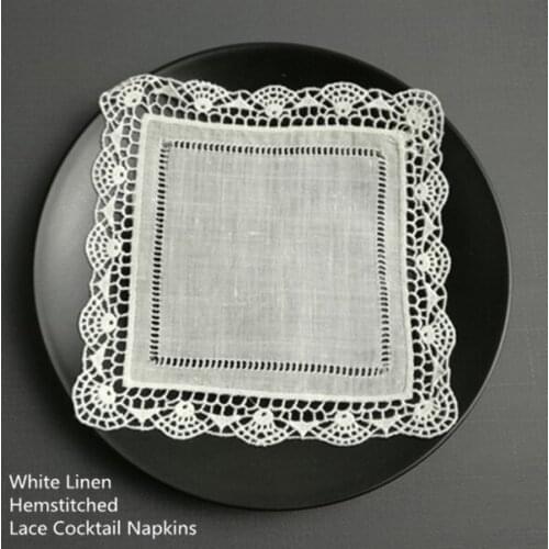 Set of 360 Fashion Handkerchiefs 6"x 6"inch Square Table Napkin Coaster White Linen Cocktail Napkins dress up any Cocktail Party